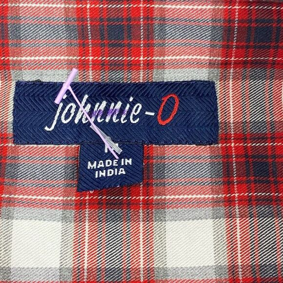 Johnnie-O Button Down Shirt Red Plaid Long Sleeve Pocket Egyptian Cotton JMWL M - Picture 8 of 8